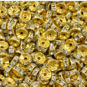 Entremeio Circular, 08mm, Ouro, Cristal