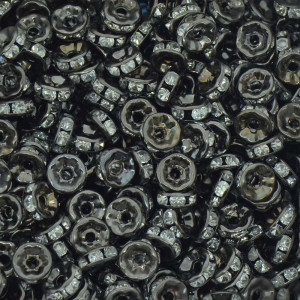 Entremeio Circular, 08mm, Grafite, Cristal