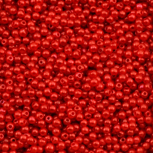 Pérola ABS, 03mm, Vermelho