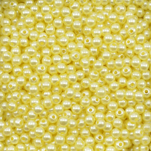 Pérola ABS, 04mm, Amarelo
