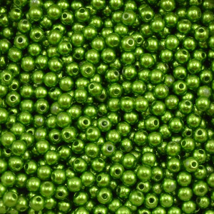 Pérola ABS, 04mm, Verde Musgo