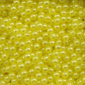 Pérola ABS, 05mm, Amarelo Canário