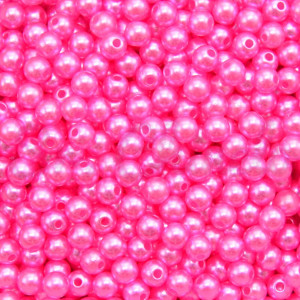 Pérola ABS, 05mm, Rosa Choque