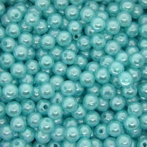 Pérola ABS, 06mm, Azul Tiffany