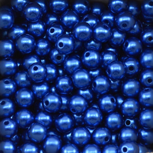 Pérola ABS, 08mm, Azul Royal