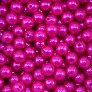 Pérola ABS, 08mm, Rosa Pink