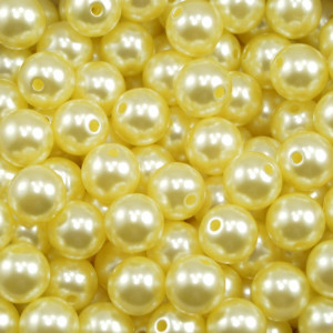 Pérola ABS, 10mm, Amarelo