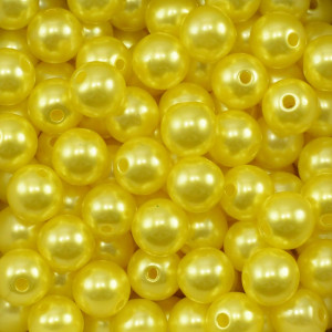 Pérola ABS, 10mm, Amarelo Canário