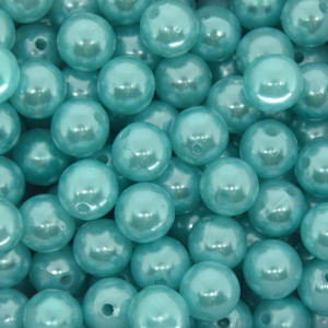 Pérola ABS, 10mm, Azul Tiffany