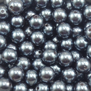 Pérola ABS, 10mm, Cinza Chumbo
