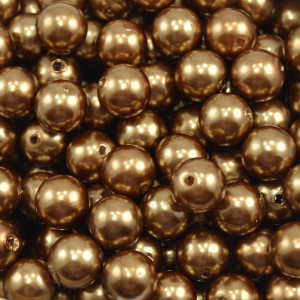 Pérola ABS, 10mm, Marrom Escuro