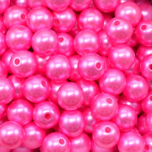 Pérola ABS, 10mm, Rosa Choque