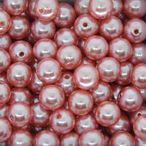 Pérola ABS, 10mm, Rosa Envelhecido