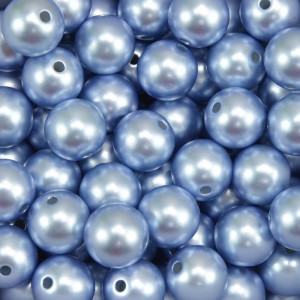 Pérola ABS, 12mm, Azul Acinzentado
