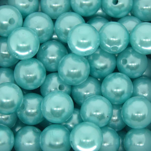 Pérola ABS, 12mm, Azul Tiffany