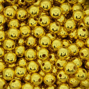 Pérola ABS, 08mm, Dourado Metalizado
