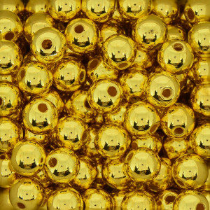 Pérola ABS, 10mm, Dourado Metalizado