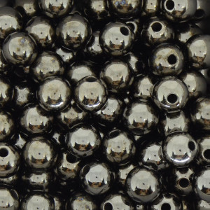 Pérola ABS, 10mm, Grafite Metalizado