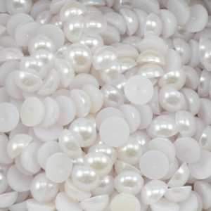 Meia Pérola ABS, 08mm, Branco