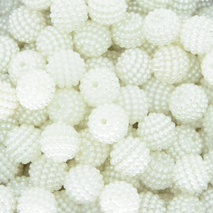 Pérola Craquelada Amora, 10mm, Branco