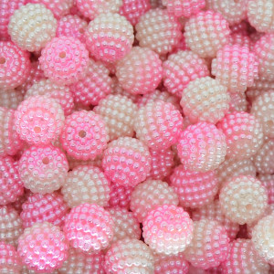 Pérola Craquelada Amora, 10mm, Mesclado Rosa Claro/Branco