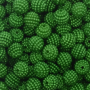 Pérola Craquelada Amora, 10mm, Verde Bandeira