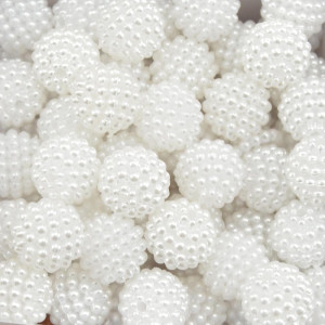 Pérola Craquelada Amora, 12mm, Branco