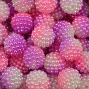 Pérola Craquelada Amora, 14mm, Mesclado Rosa/Lilás