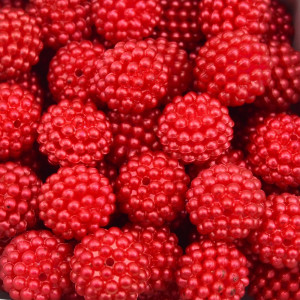 Pérola Craquelada Amora, 14mm, Vermelho