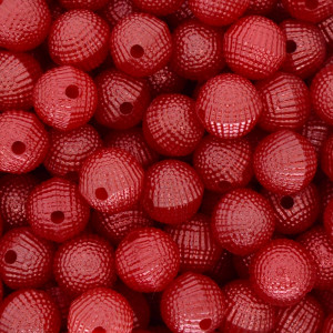 Pérola Craquelada, 10mm, Vermelho