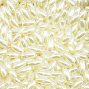 Arrozinho Perolado ABS, 04mm x 08mm, Creme