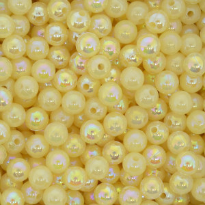 Pérola Irisada, 06mm, Amarelo Bebê