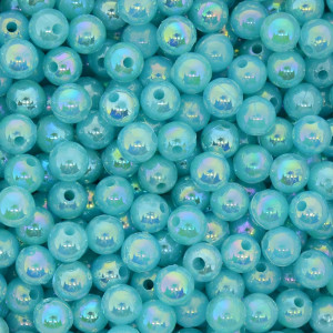 Pérola Irisada, 06mm, Azul Tiffany