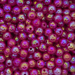 Pérola Irisada, 06mm, Rosa Pink