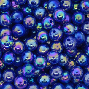 Pérola Irisada, 08mm, Azul Royal