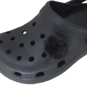 Aplique, Pompom 30mm, Pelúcia, Preto