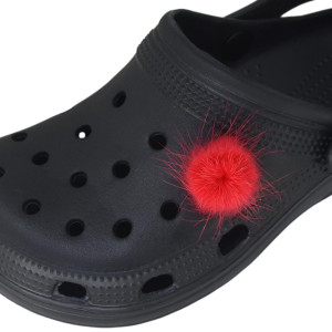 Aplique, Pompom 30mm, Pelúcia, Vermelho