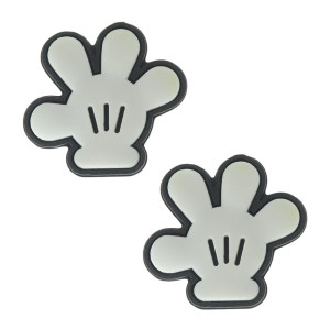Aplique de Borracha, Luva Mickey, Preto/Branco