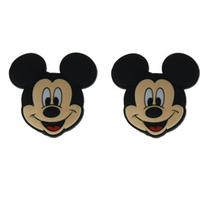 Aplique de Borracha, Personagem Mickey, Preto/Bege