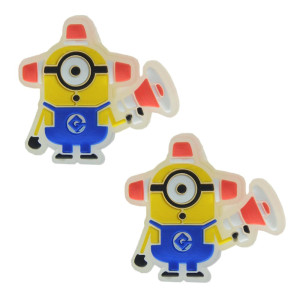 Aplique de Borracha, Minions, Megafone, Amarelo/Azul/Vermelho