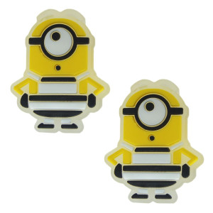 Aplique de Borracha, Minions, Prisioneiro, Amarelo/Preto/Branco