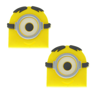 Aplique de Borracha, Minions, Rosto com Um Olho, Amarelo