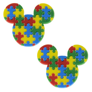 Aplique de Borracha, Autismo Quebra-Cabeça, Mickey