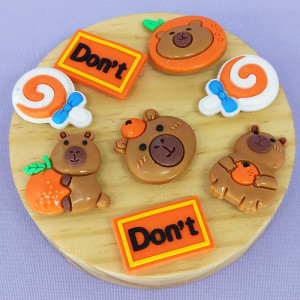 Kit Apliques Capivara para Babuche – 8 Unidades p/ Customizar