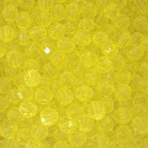 Bola Acrílica Sextavada, 06mm, Amarelo