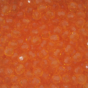 Bola Acrílica Sextavada, 06mm, Laranja