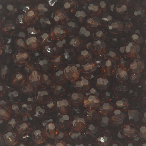 Bola Acrílica Sextavada, 06mm, Marrom