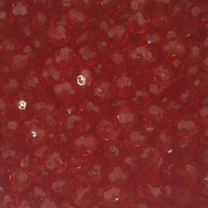 Bola Acrílica Sextavada, 06mm, Vermelho