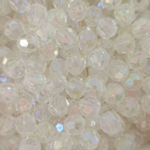 Bola Acrílica Sextavada, 08mm, Transparente Furtacor