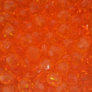 Bola Acrílica Sextavada, 08mm, Laranja